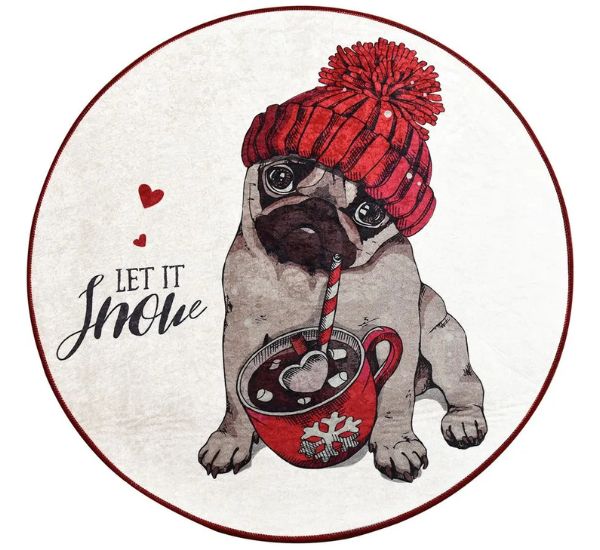 Linento Let It Snow pyöreä joulumatto