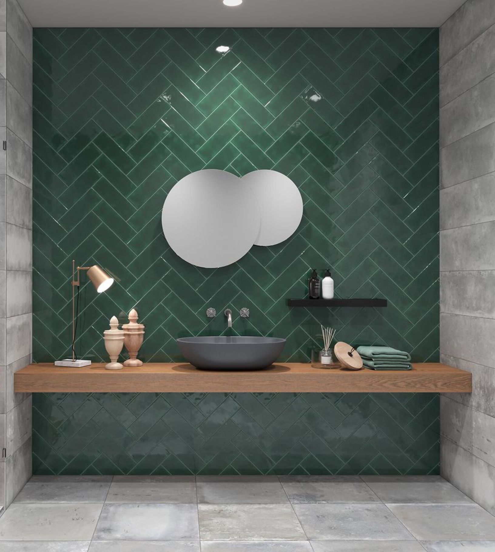 Seinälaatta Pukkila Soho Racing Green, kiiltävä, struktuuri, 297x97 mm – vihreä laatta moderniin kylpyhuoneeseen