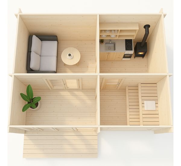 Pienen mökin kuvituskuva