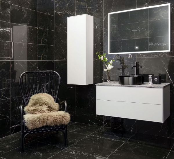 Lattialaatta Keope Elements Lux Port Laurent, musta 60x60cm